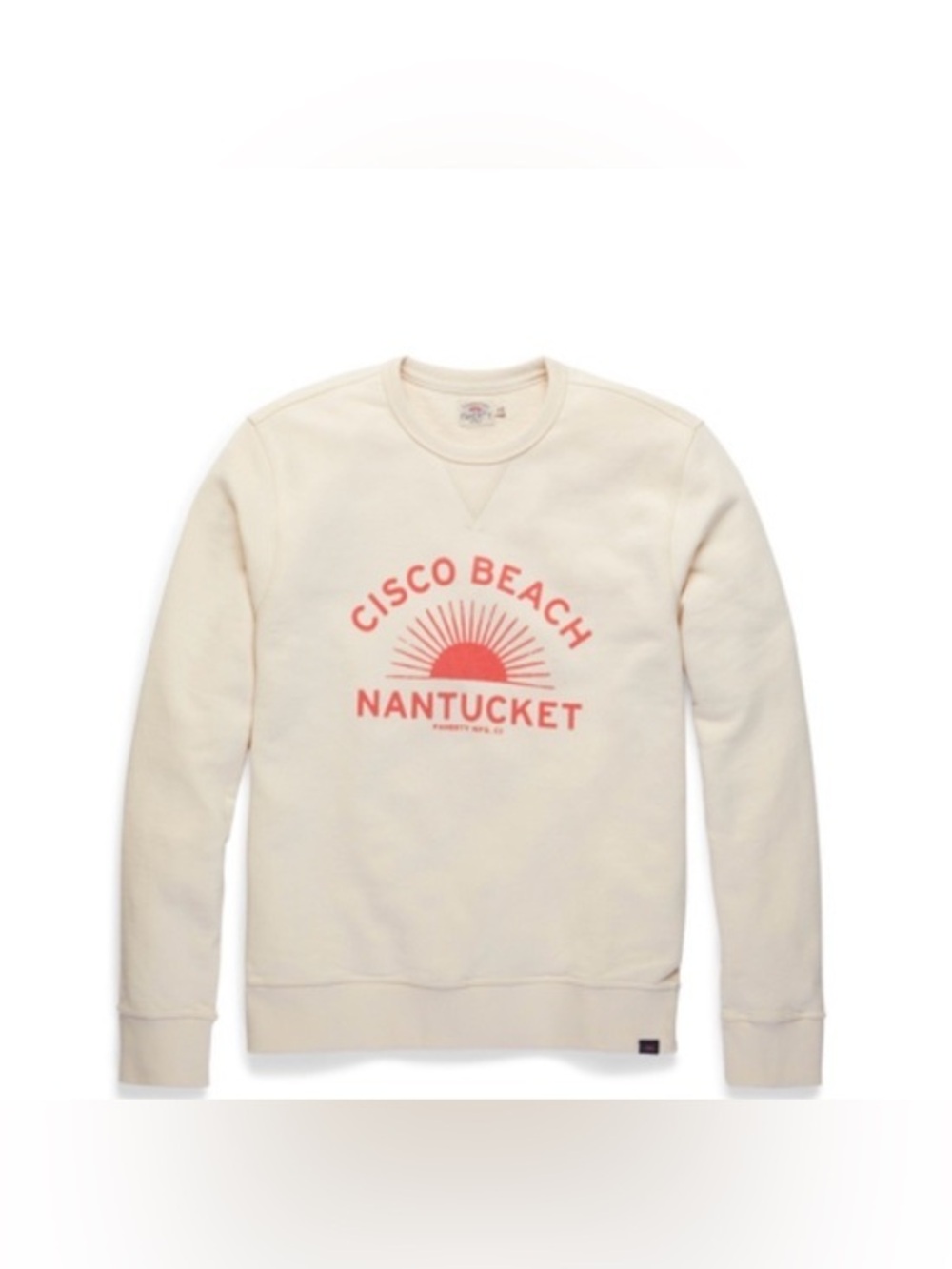Faherty Cisco Beach Nantucket Graphic Sweatshirt Cream Size S Preppy Cotton